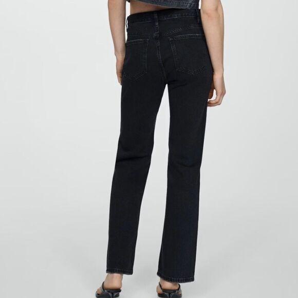 NWT MNG Black Straight Mid Rise Jeans - Picture 2 of 7
